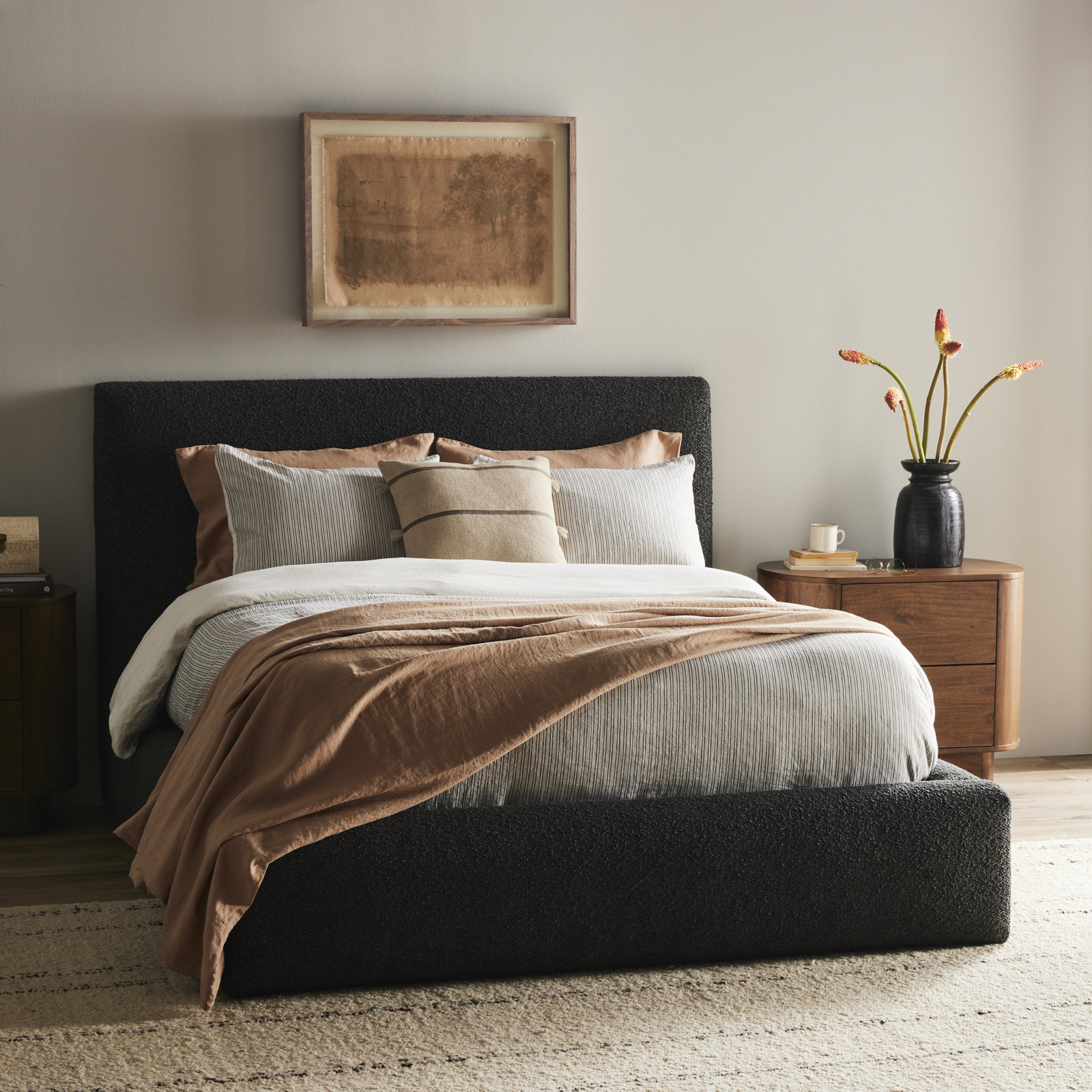 Azar Bed, Queen, Lisbon Charcoal
