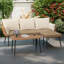 3 Pieces L-Shaped Patio Furniture Set Outdoor Sectional Cushioned Sofa-14762813