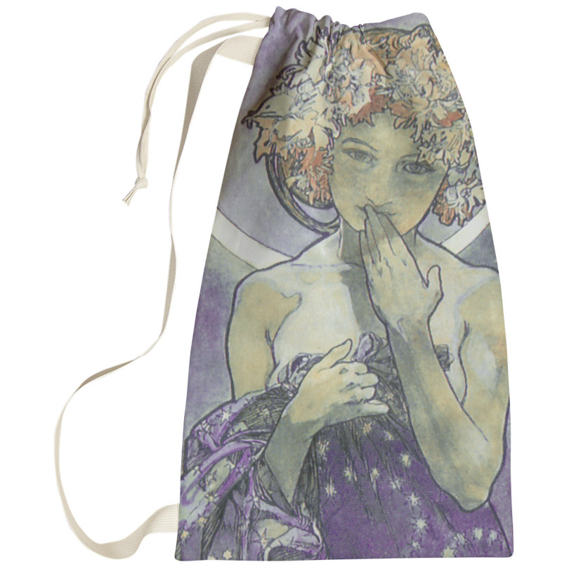 Sac à linge lune star Magdaleno, Grand (H 76,5 po x l 29,5 po x P 1,5 po), Mauve