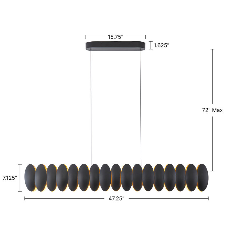 Luminaire suspendu linéaire à DEL à intensité variable de 47 po Pablo, White