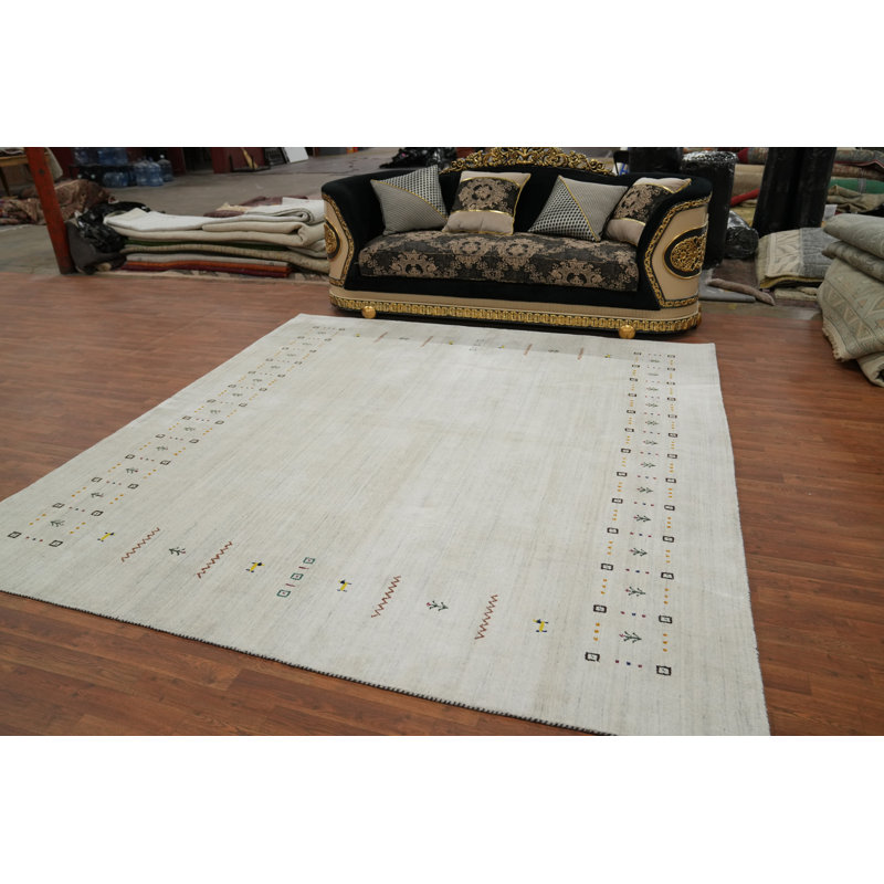Tribal Wool Gabbeh Style Indian Area Rug 9x9