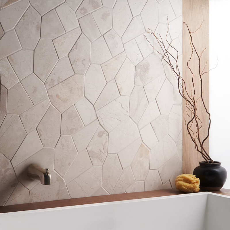 Nature Organica Marble Mosaic Tile, Lovina White