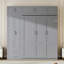 Lit escamotable mural avec armoire supérieure, tablettes et garde-robe-1905000873