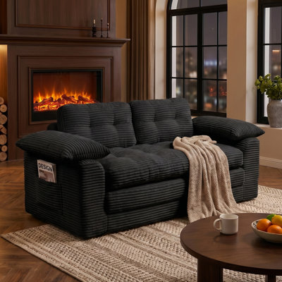 2-In-1 Folding Convertible Sofa Bed, Pull Out Loveseat Sleeper Floor Couch With Pillows For Indoor Living Room Bedroom