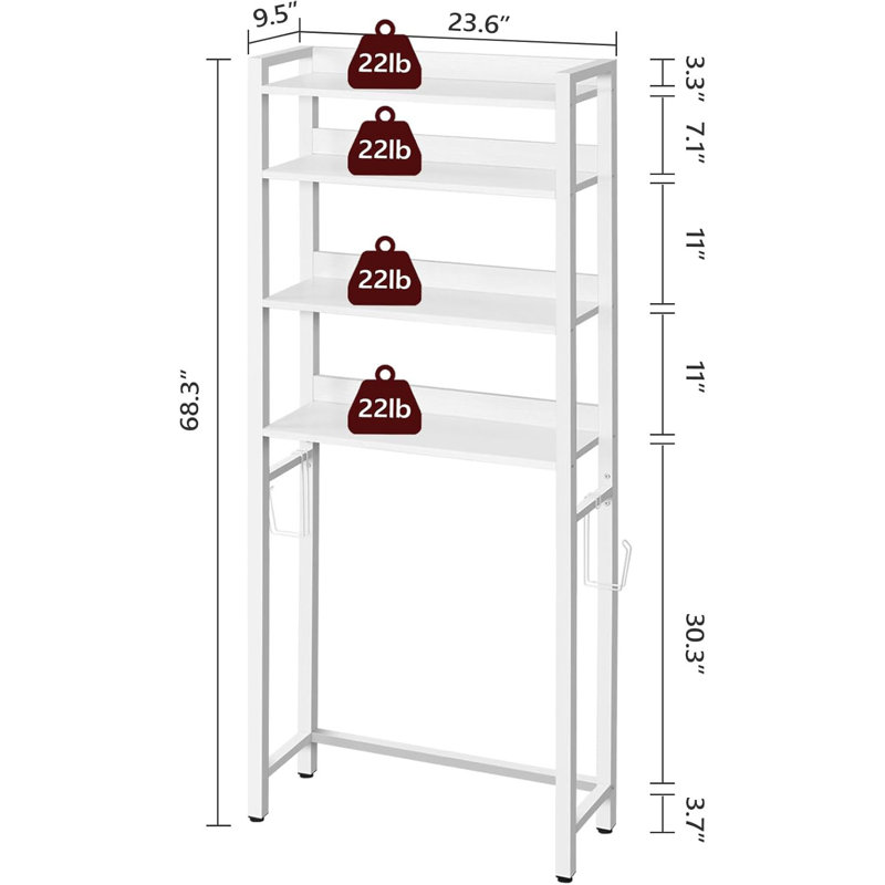 Support de rangement au-dessus de la toilette