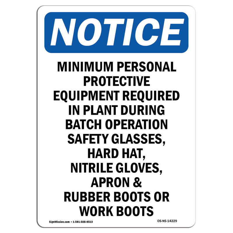 Minimum Personal Protective Equipment Sign