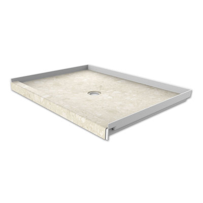 FlexStone® 48"W x 34"D Alcove Shower Base with Center Drain in Calabria