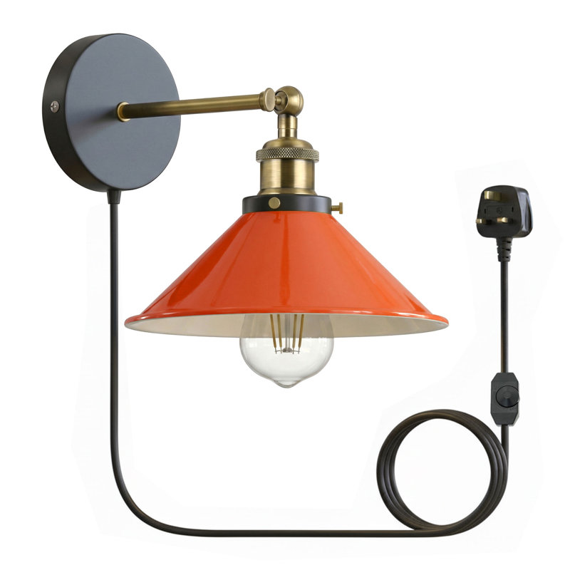 Plug-in Armed Sconce, Orange