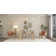 120cm Glass Desk Home Office Desk with Wooden Frame Legs, Writing Desk Computer Desk for Home Office
