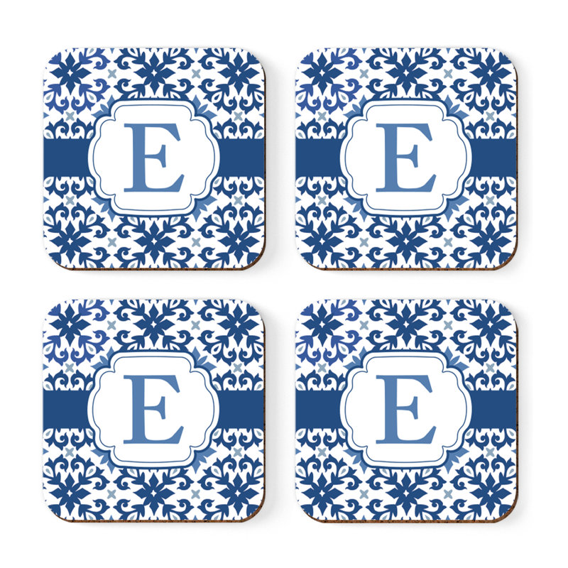 Sous-verre lettre monogramme, E