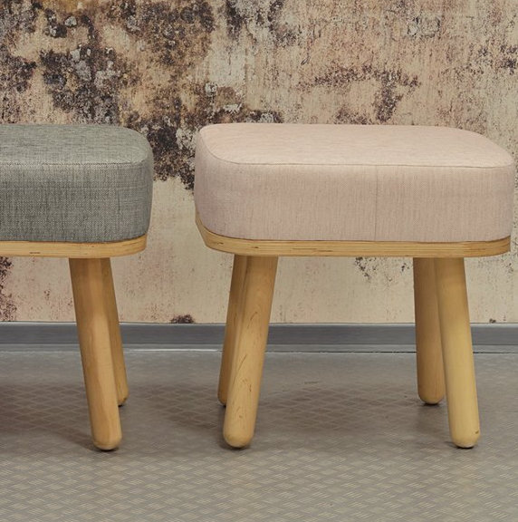Solid + Manufactured Wood Accent Stool, Pink