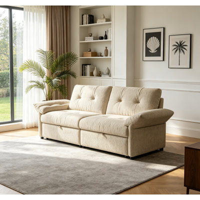 2 In 1 Multi-Functional Convertible Sleeper Sofa Bed,81.5" Modern Chenille Pull Out Couch Bed For Apartment Office Bedroom Living Room