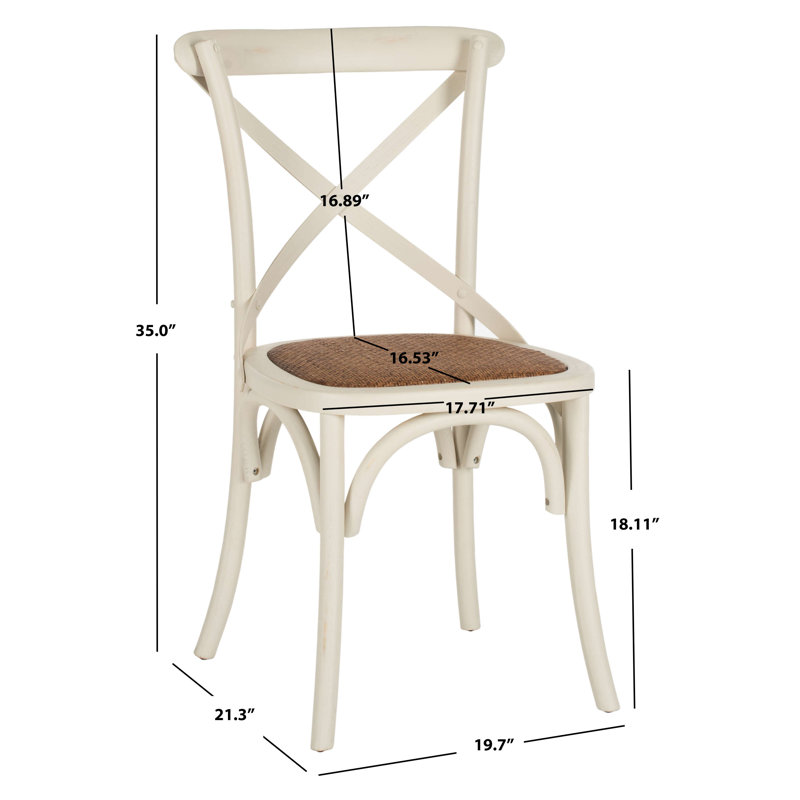 Ladores 18.5'' H Oak Side Chair, Distressed Ivory