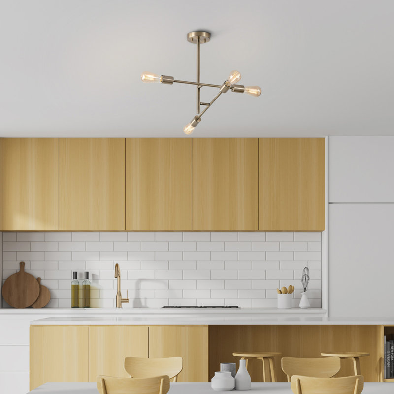 Plafonnier semi-encastré à bras pivotant 4 lumières Raih