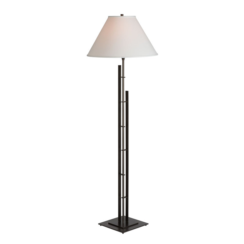 Metra 57.2" Floor Lamp, Natural Anna, Dark Smoke