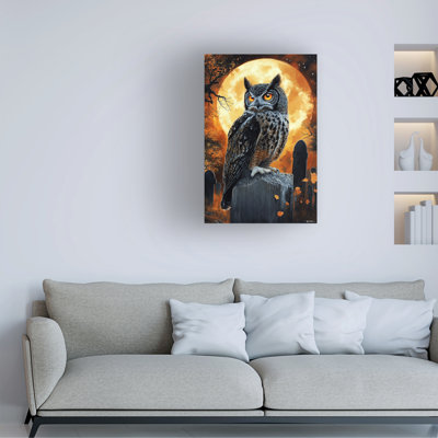 Art sur toile Momart, hibou sur la pierre tombale