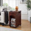 Table basse étroite d'apparence noyer rouge avec USB & amp; Prise de courant peu encombrante pour les petits salons