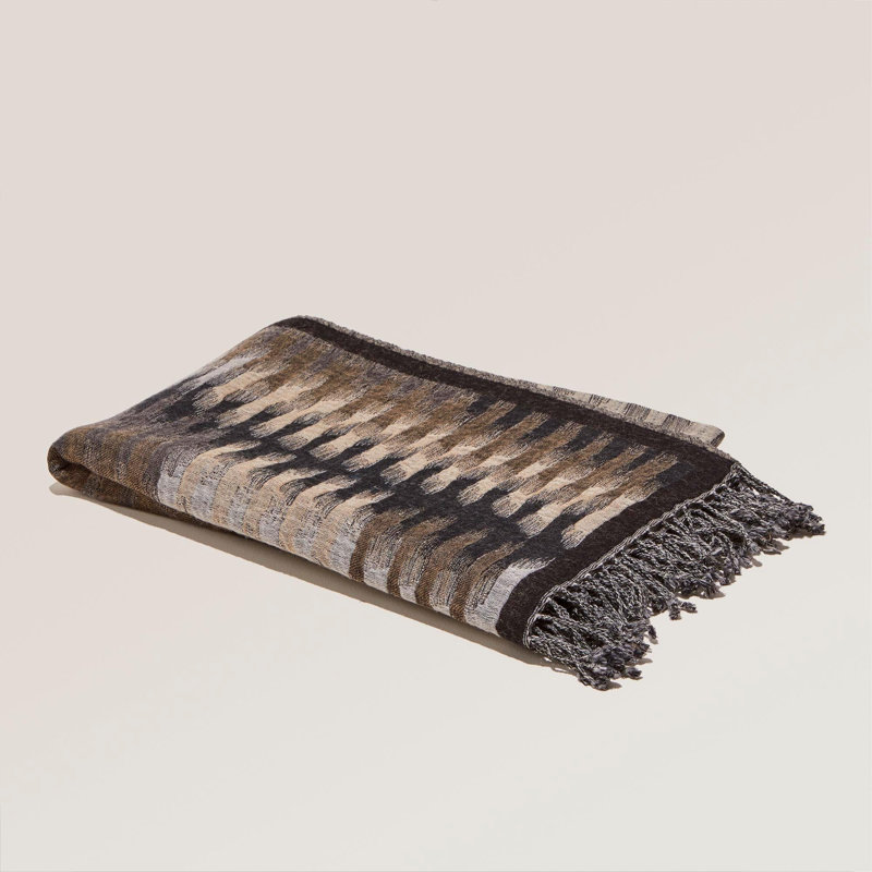 Khan Throw Blanket, Pale Grey