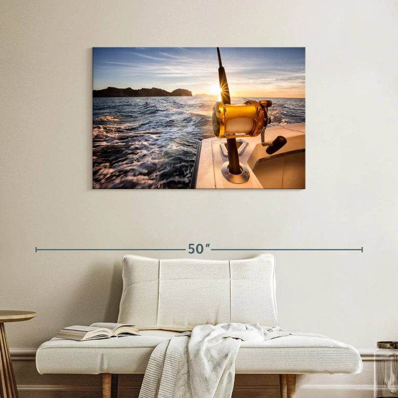 Pêche en haute mer à Senne, H 26 po x l 39 po