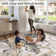 Abstract Machine Washable Rug with Rubber Backing Non-Slip Area Rug for Living Room Bedroom Dining Room Office