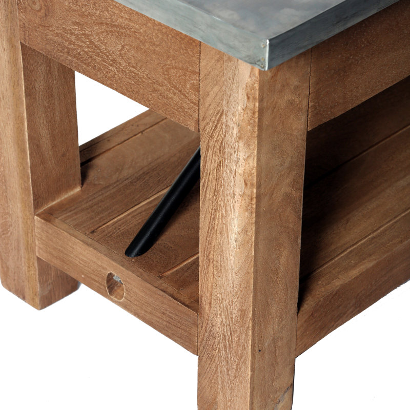 Banc en bois massif avec rangement Crockett