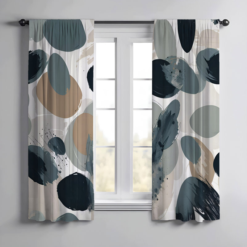 Paire de rideaux semi-transparents en polyester Elitza, L 20 po x L 82 po