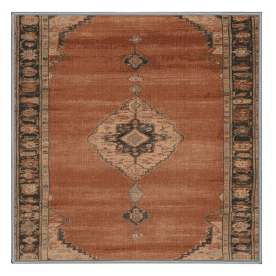 Machine Washable Overdyed Brown Area Rug