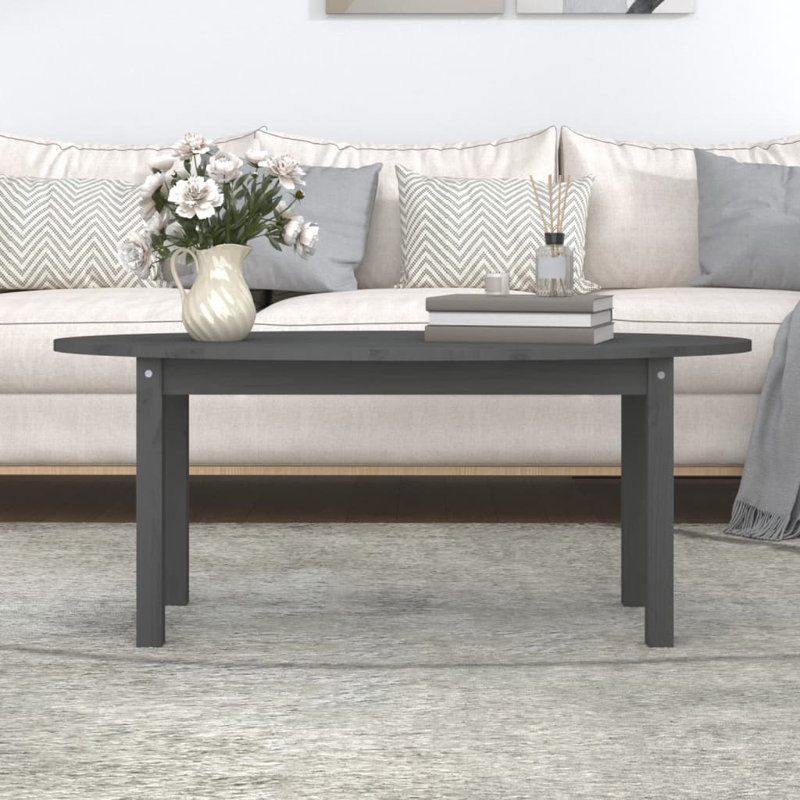 Synergy Solid Wood Four Leg Coffee Table, 45cm H x 110cm W x 55cm D, Grey