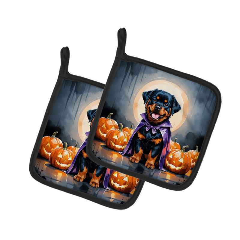 Paire de porte-pots Rottweiler Puppy Halloween