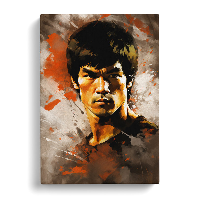 Bruce Lee Gestural - Wrapped Canvas, 50cm H x 35cm W x 3cm D