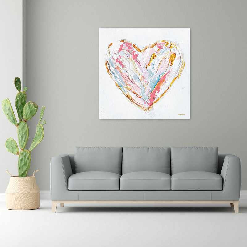 «Love You More», art abstrait contemporain, H 48 po x l 48 po