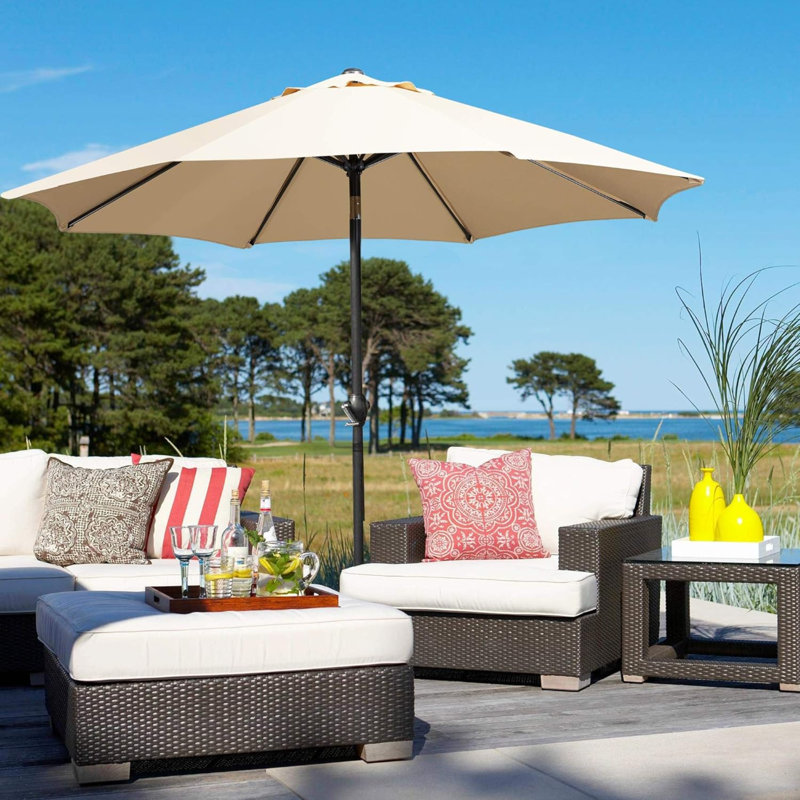 Caillan Tilt Market Parasol, Tan, 240cm H x 270cm W x 270cm D