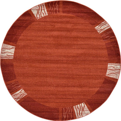 Geometric Terracotta Area Rug