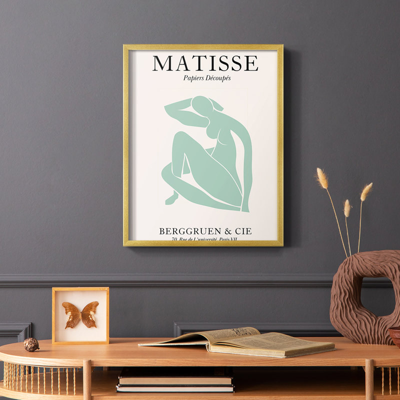 Matisse DII Framed Print - Solid Wood, 28" H x 22" W, Gold