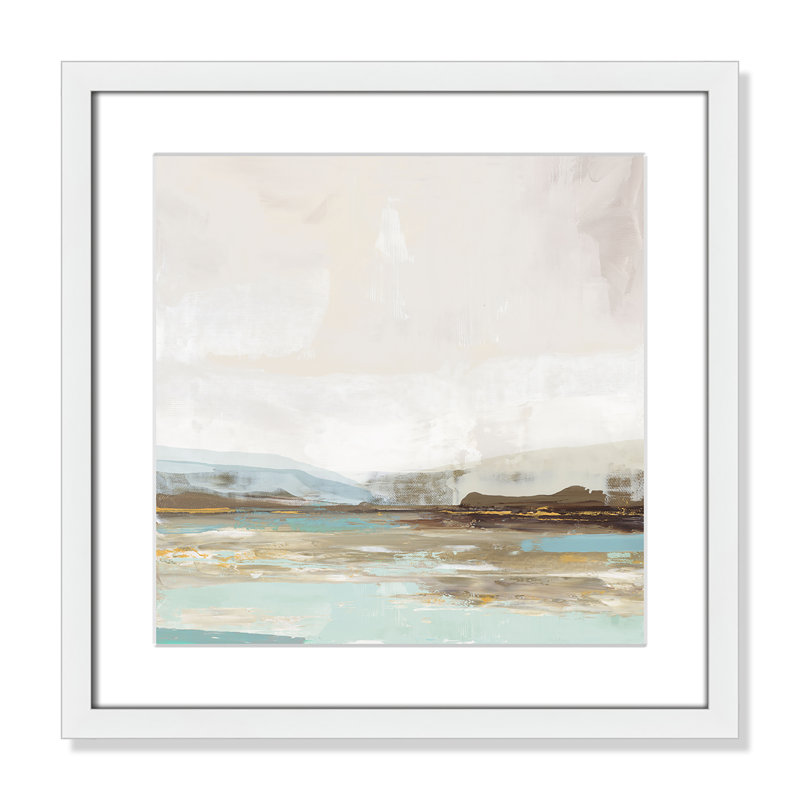 «Vibrance of Blue Print» par Allison Pearce, Blanc, H 17 po x l 17 po