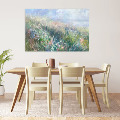 Wildflower Field Serenity Delicate Impressionist Peaceful Landscape Nature Wall Art Print 1 Piece Wrapped Canvas Wall Art