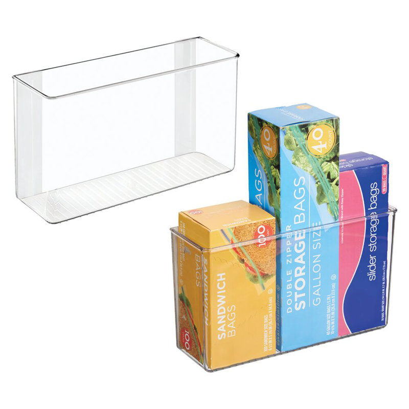 Ensemble de 2 bacs de rangement adhésifs pour la cuisine iDesign - Transparent, 3.60
