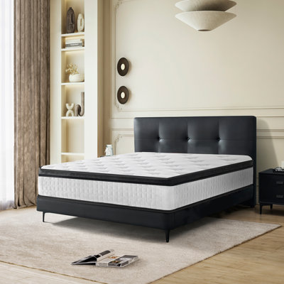 12" Hybrid Mattress Certipur-US Certified Memory Foam, Individual Pocket Springs, Cooling Breathable Cover, Medium Plush Feel, Motion Isolation, Bed I