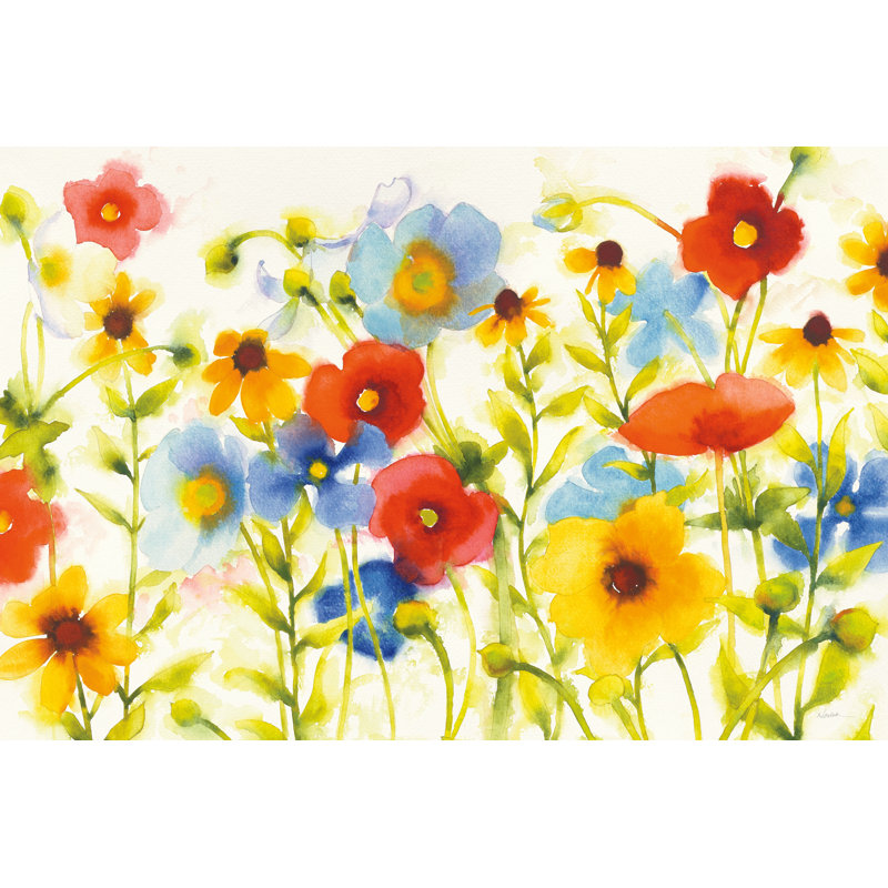 Americana Meadow I Crop by Shirley Novak - Painting Print, 51cm H x 76cm W, Black Floater Framed