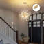 Lustre 8 lumières à pissenlit doré avec cordon et interrupteur, à intensité variable, idéal pour le salon, la salle à manger et le vestibule-754577340