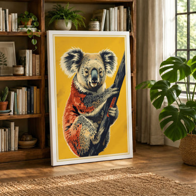 Koala on Branch Modern - Wrapped Canvas