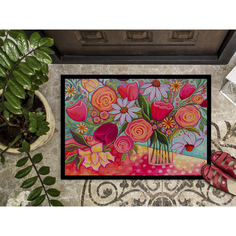 Tapis d'intérieur ou d'extérieur Wild Beauty Flowers 24X36 PPD3024JMAT_Floral, Fleurs à pois