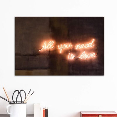 All You Need Is Love 1 Piece Wrapped Canvas Wall Art