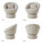 Fauteuil demi-tonneau pivotant rembourré Kizzie-92575801