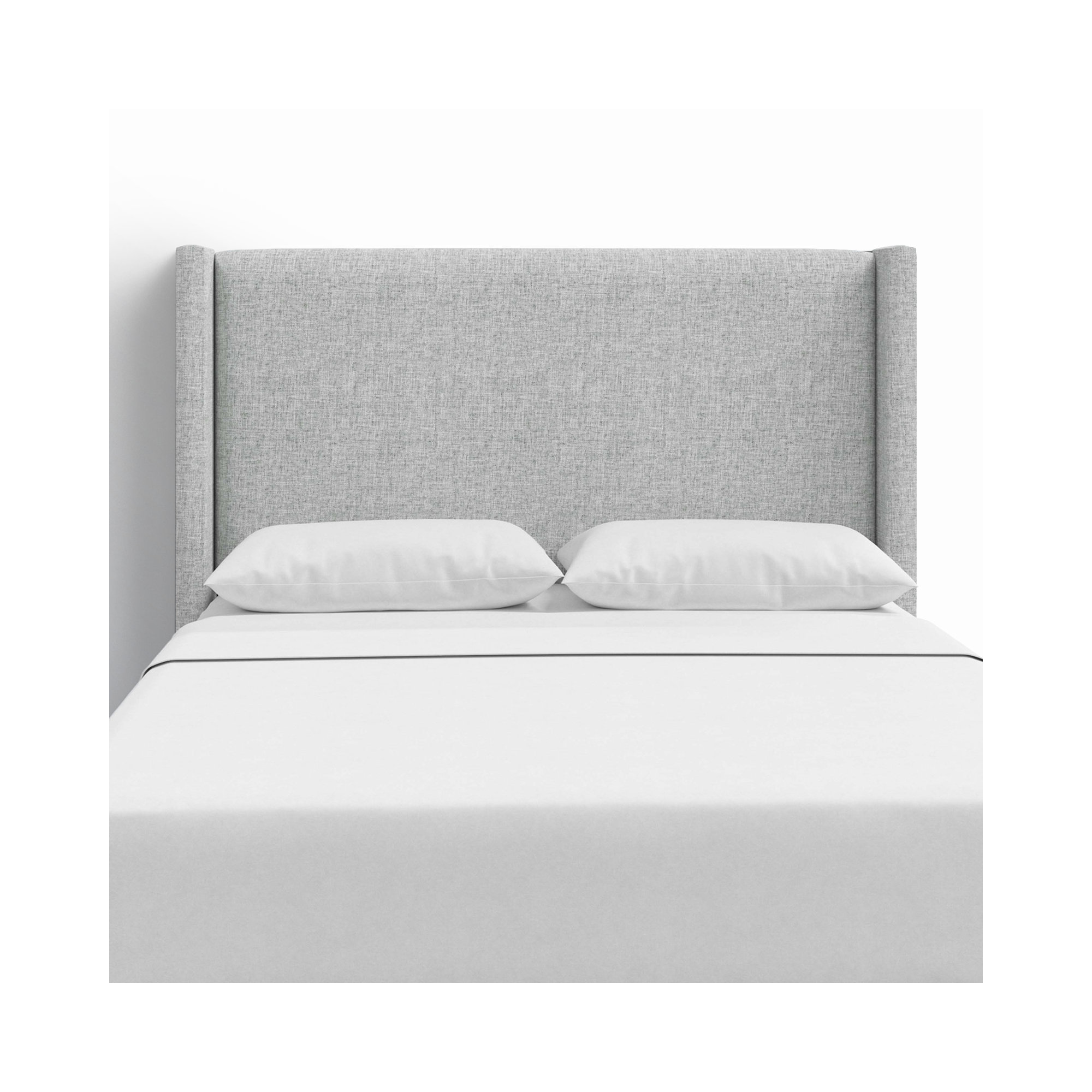 Hanson Upholstered Headboard, Twin, Zuma Pumice Textured Linen