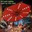 3 m 3-Tier Solar Patio Umbrella,32 LED Lights Patio Table Umbrellas With Tilt And Crank,8 Sturdy Ribs For Market, Beach, Pool, Garden, Deck, Backyard-1794199843