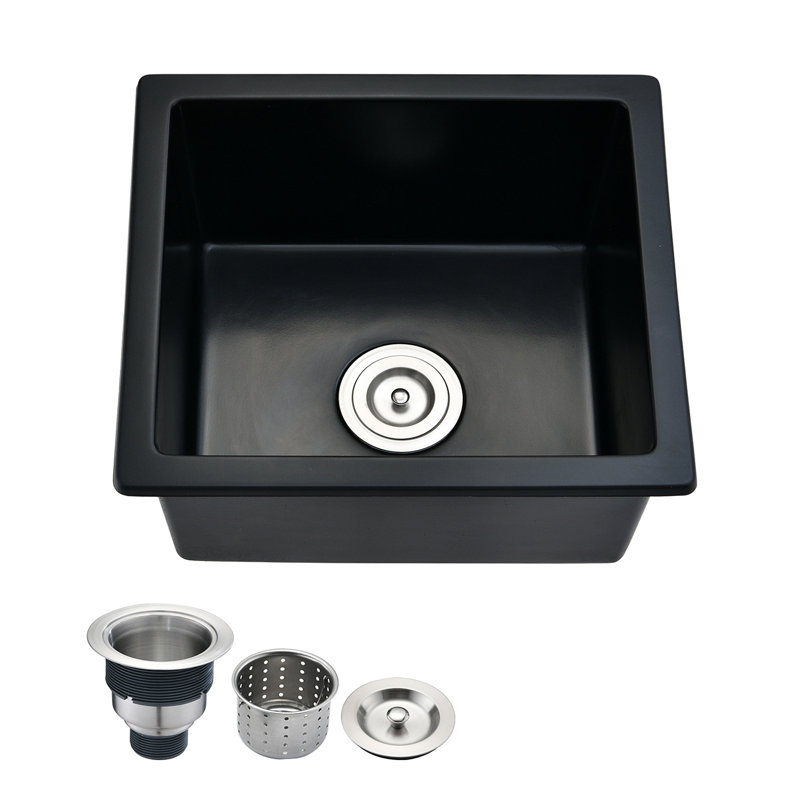Évier de bar encastrable avec filtre à panier L 18 po x l 16 po Quartz