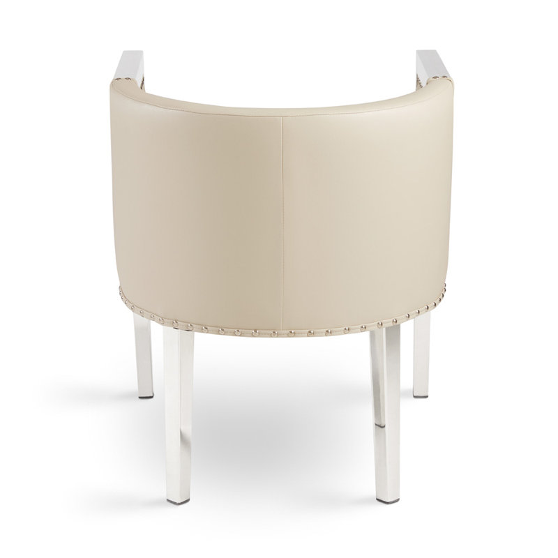 Fauteuil demi-tonneau de 25,2 po de largeur, Simili cuir, Brun