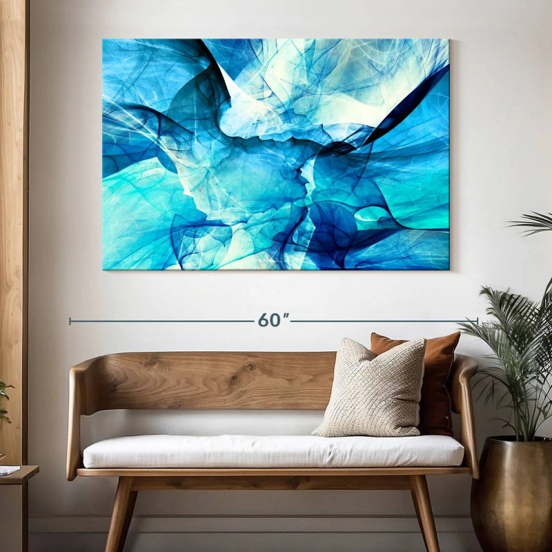 Avery Blue Blurs Abstract, 34" H x 51" W