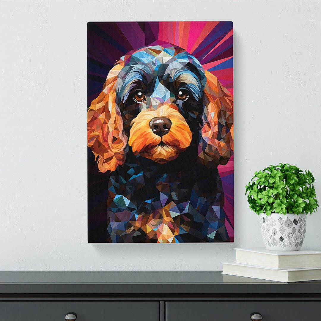 Cockapoo Geometric No.2 - Wrapped Canvas